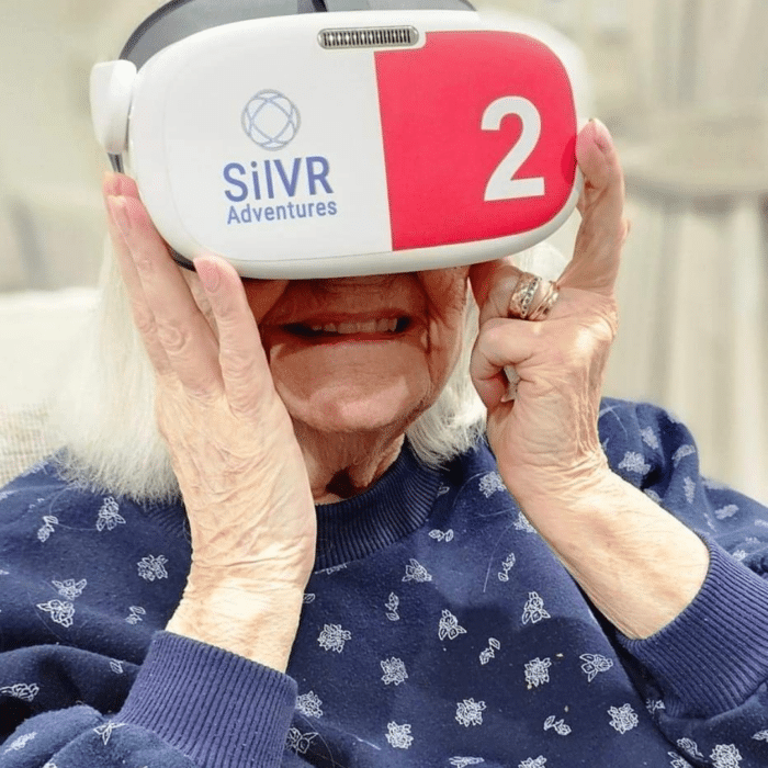 Signature Care Langwarrin resident enjoying a VR experience